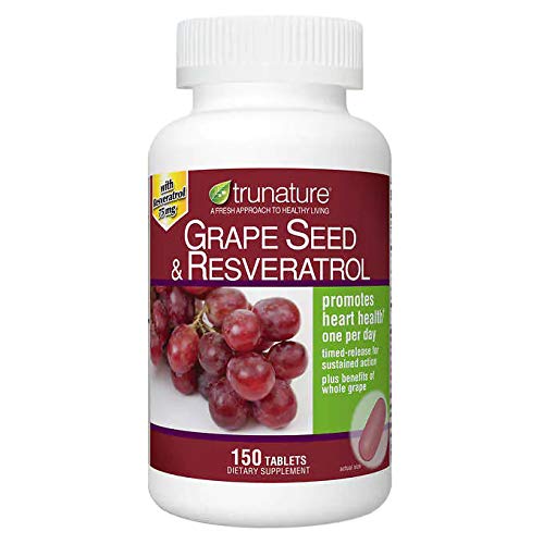 TruNature Grape Seed and Resveratrol softgels for heart health and antioxidant support.