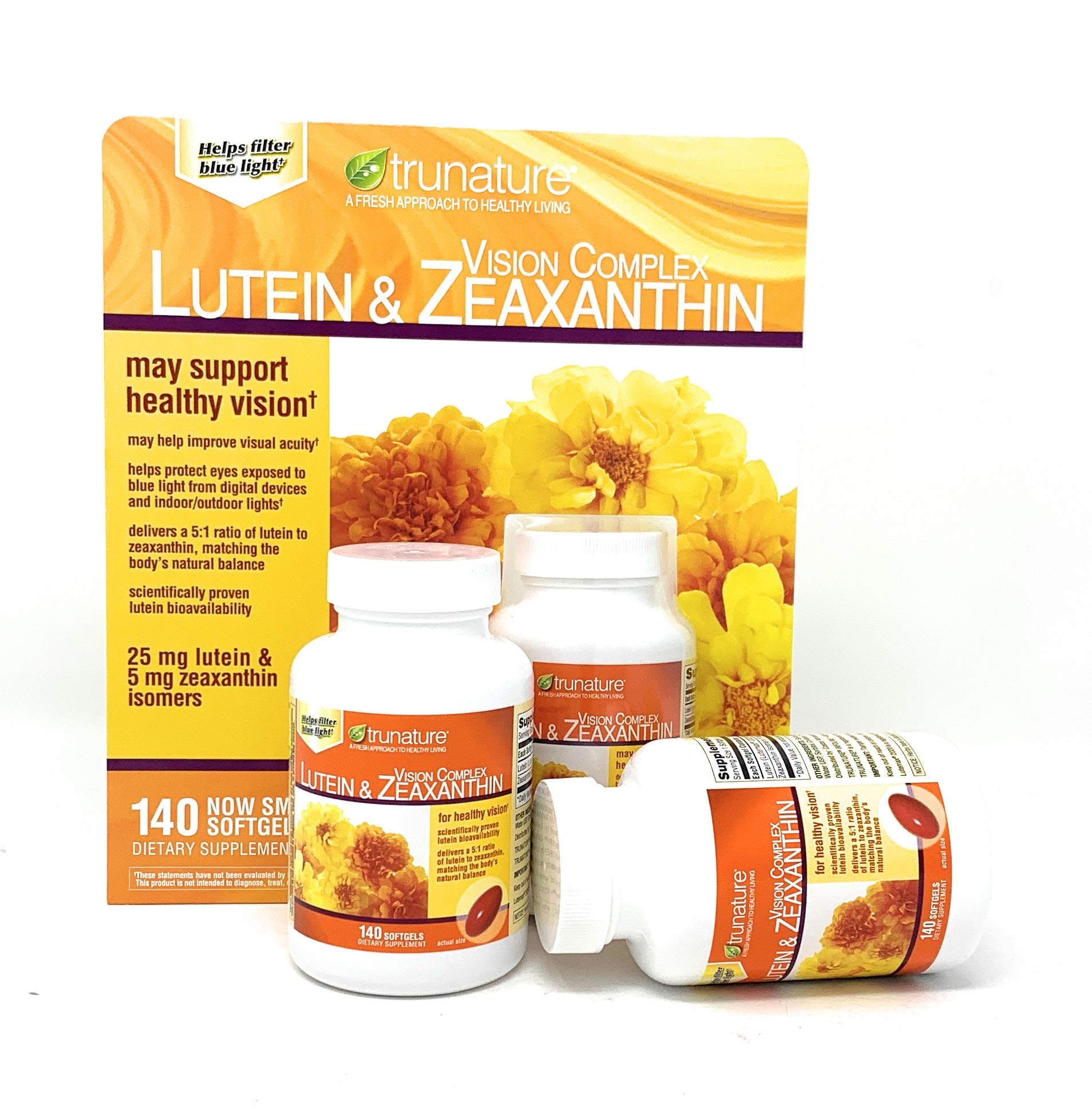 TruNature Vision Complex softgels arranged in a bottle for easy daily use.