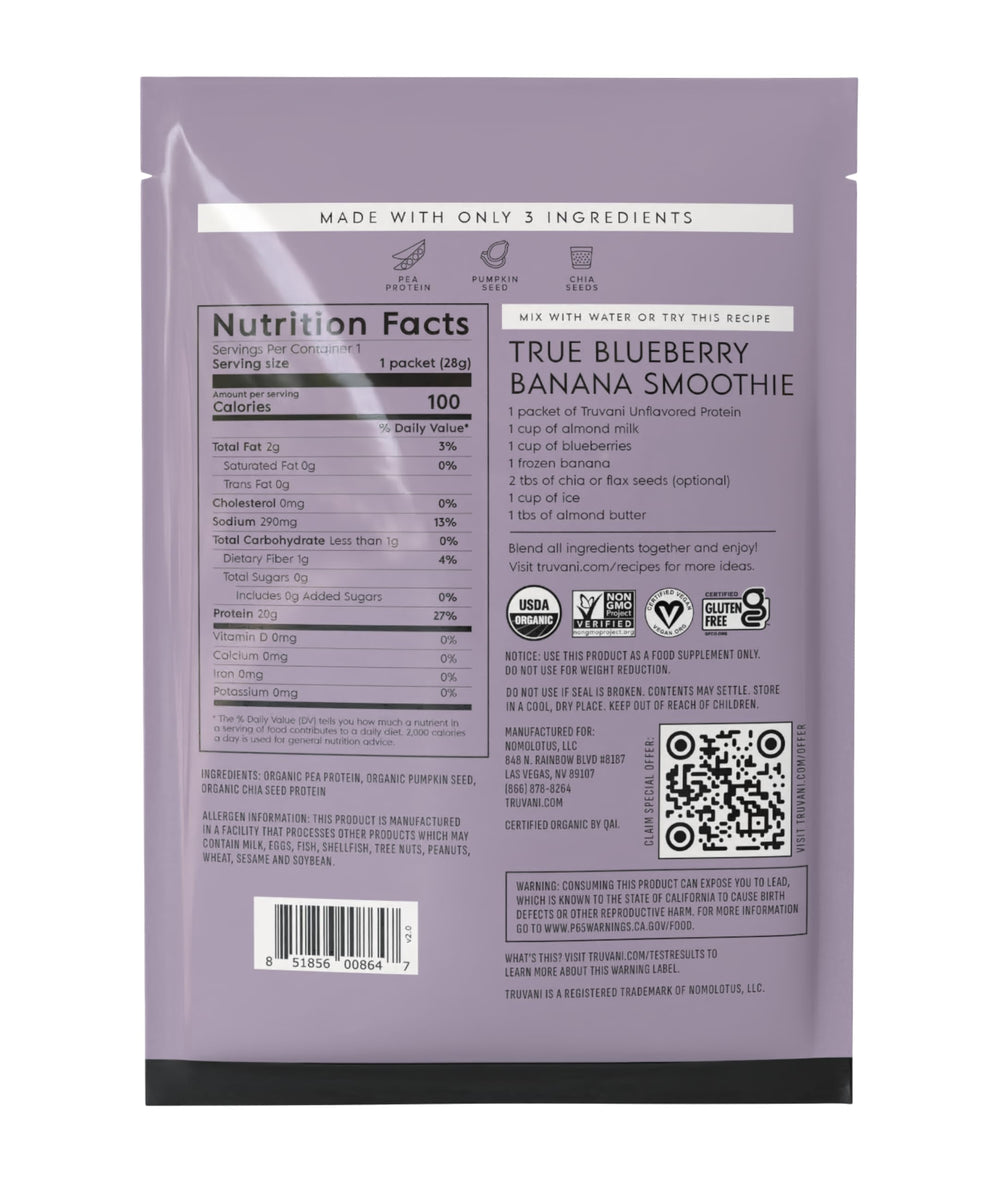Truvani 20g protein serving scoop ready for protein-rich meals