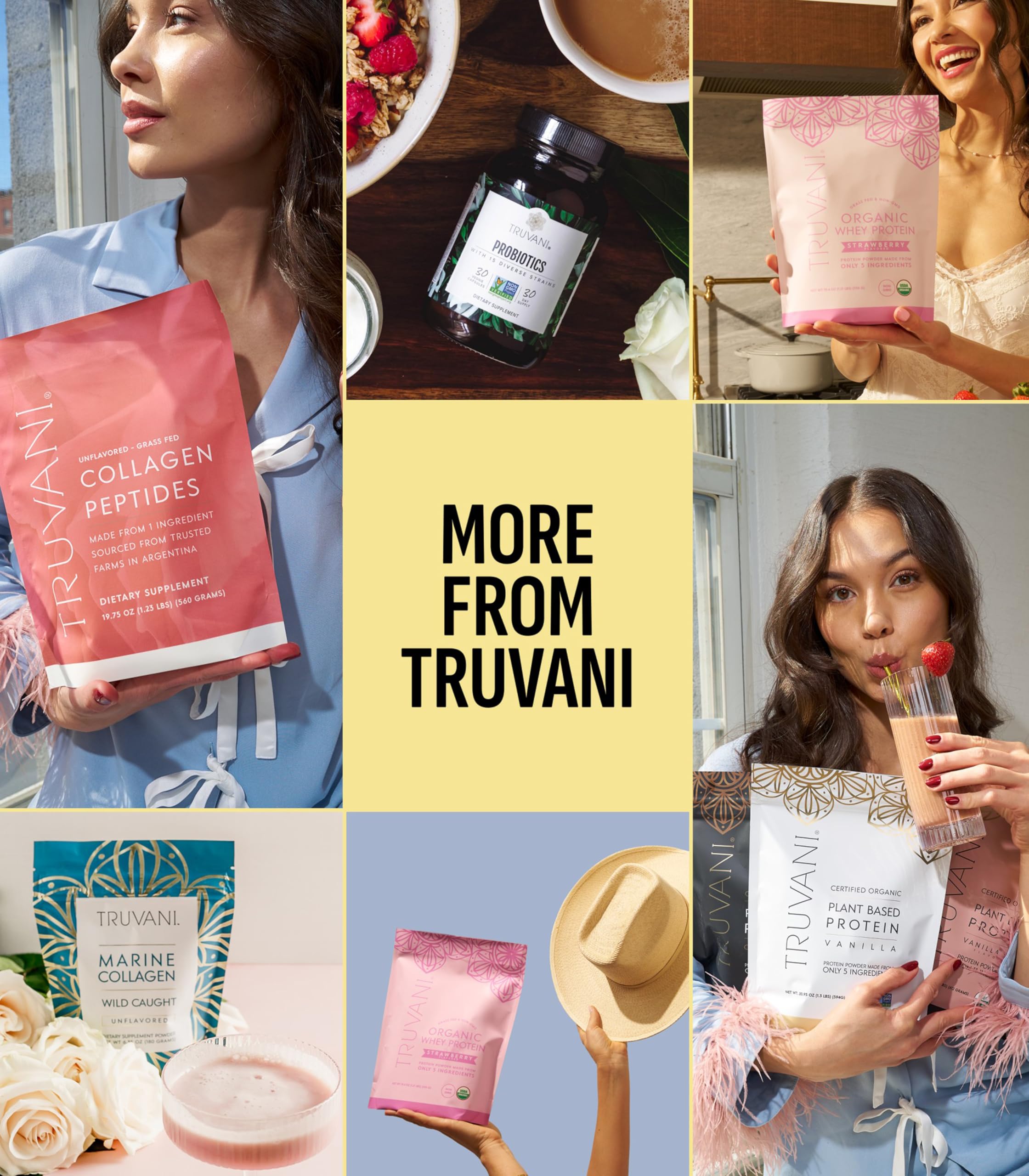Truvani 4-pack individually wrapped, easy portion control.