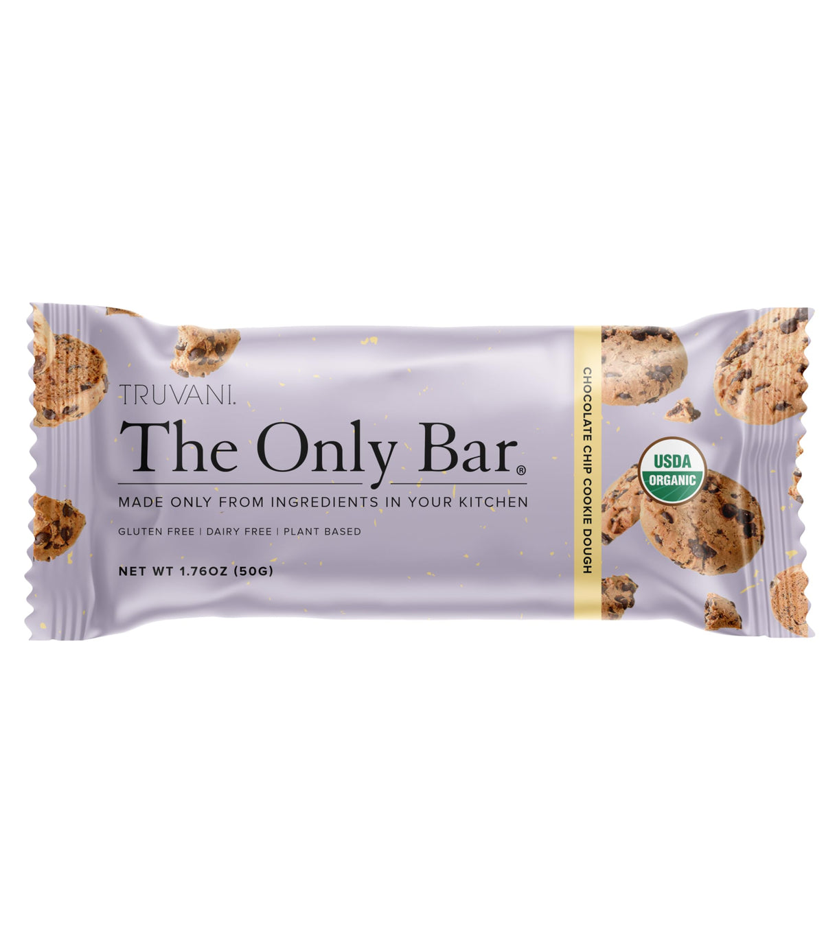 Truvani bar chocolate chip cookie dough 1-pack energy snack