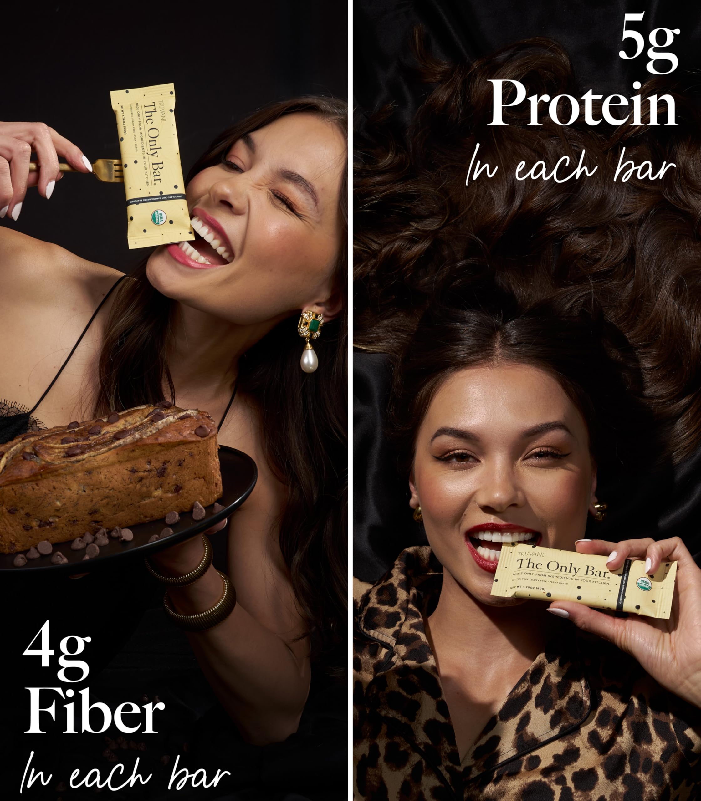 Truvani bar dairy-free gluten-free label, suitable for sensitive diets.