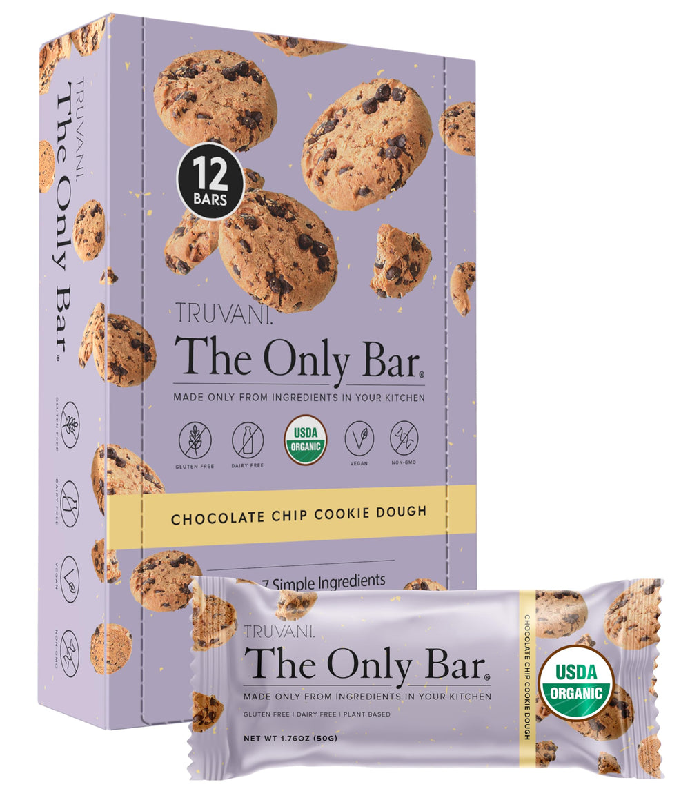 Nutrition facts highlight protein and calories per bar.