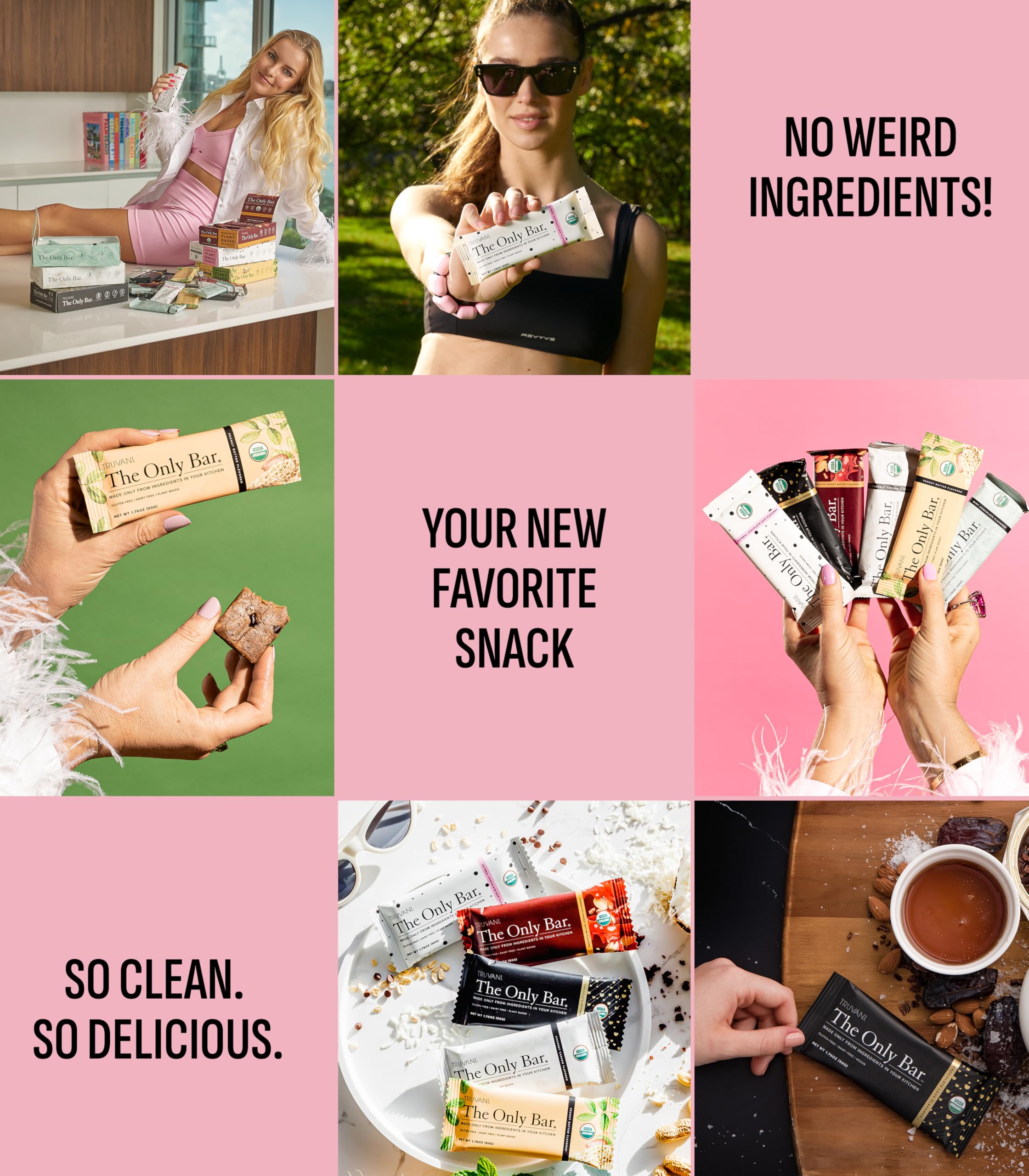 Nutrition facts revealing protein and calories for the Truvani bar