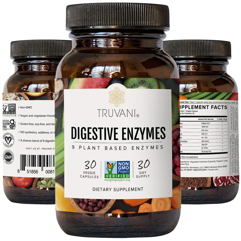 Truvani Digestive Enzymes packaging emphasizing eco-design