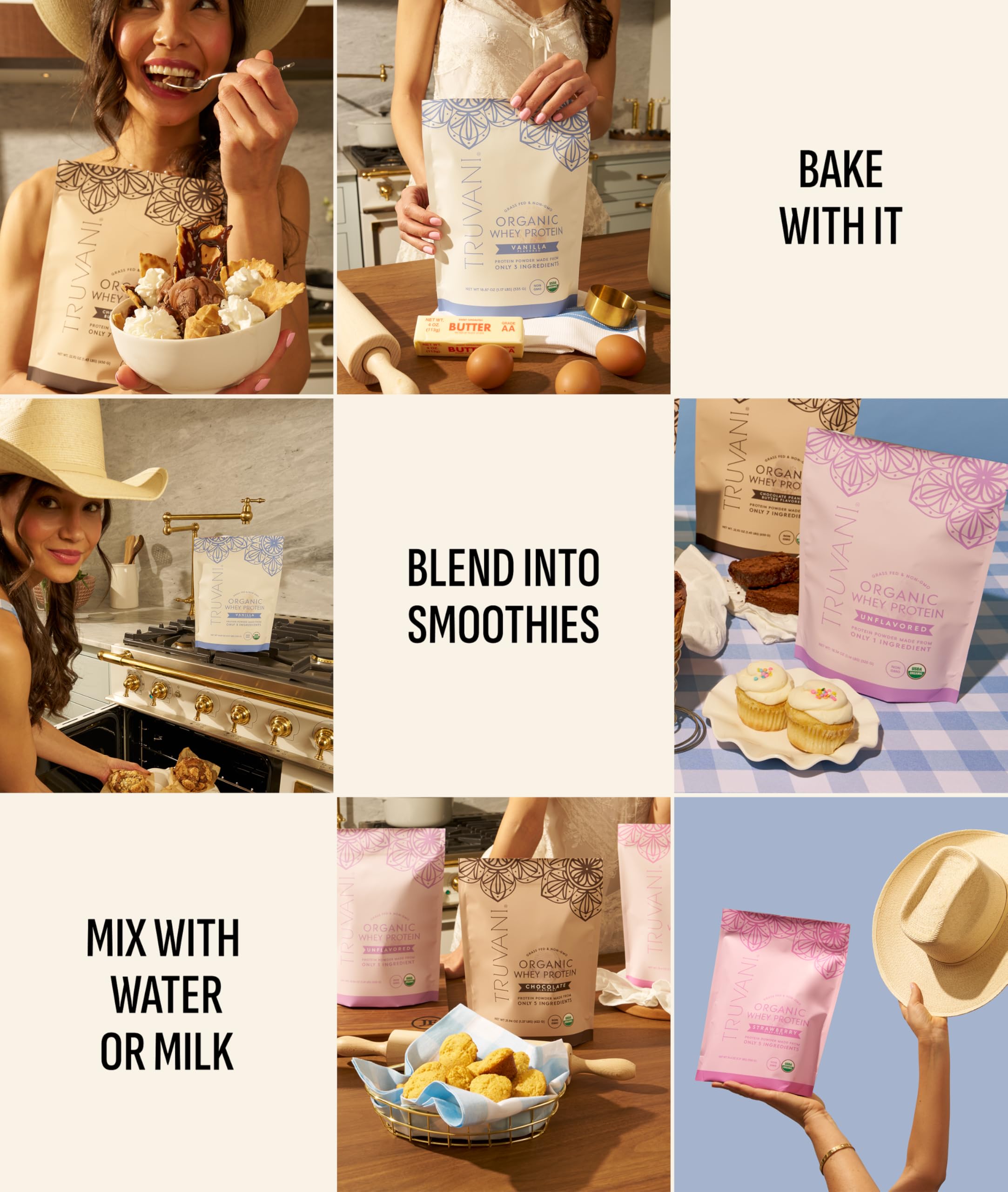 Truvani grass-fed cows grazing pasture under sun highlights ethical sourcing.