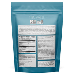 Truvani hydrolyzed collagen powder being poured for quick, seamless mixing