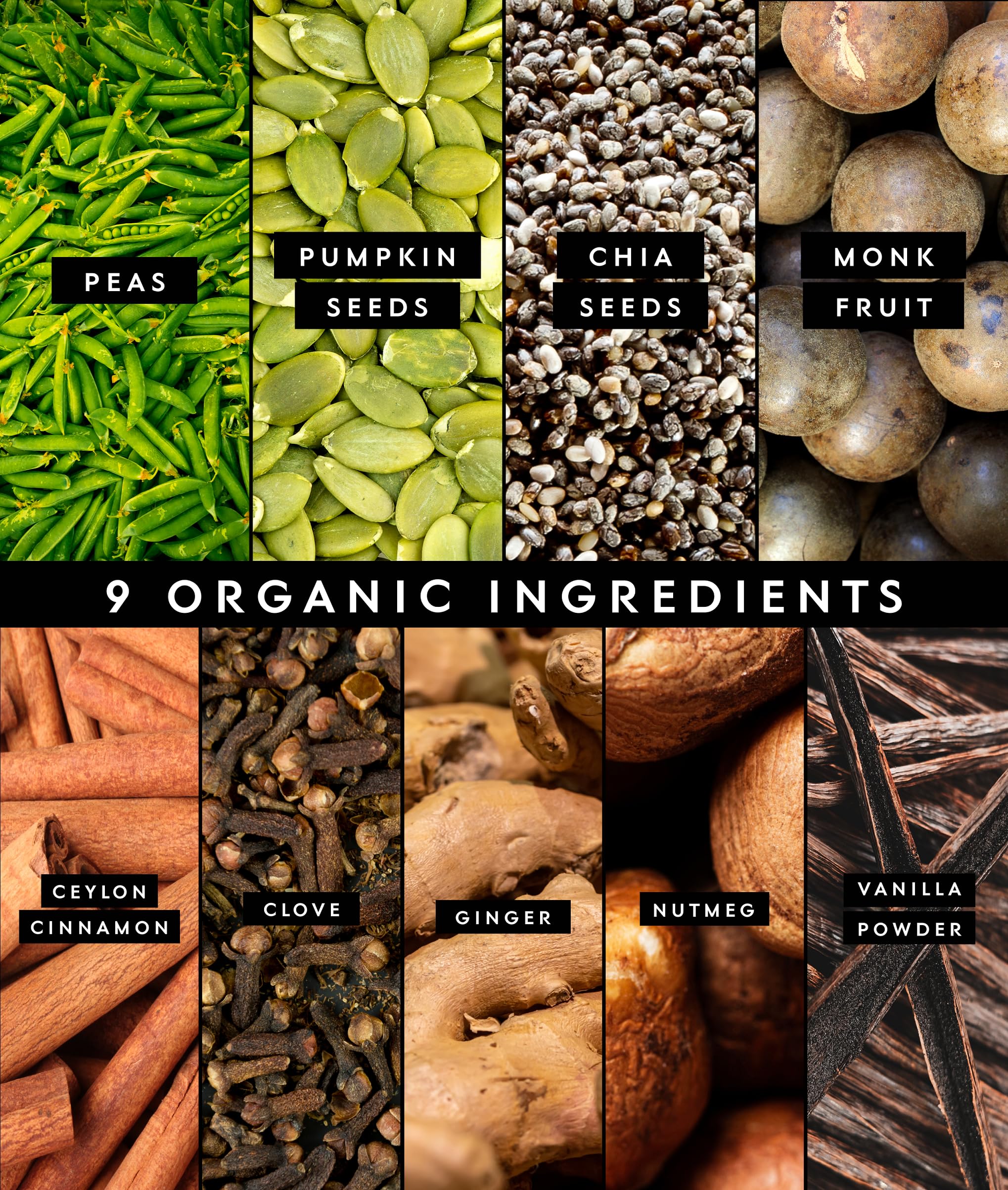 Truvani label highlights USDA Organic certification and vegan ingredients.