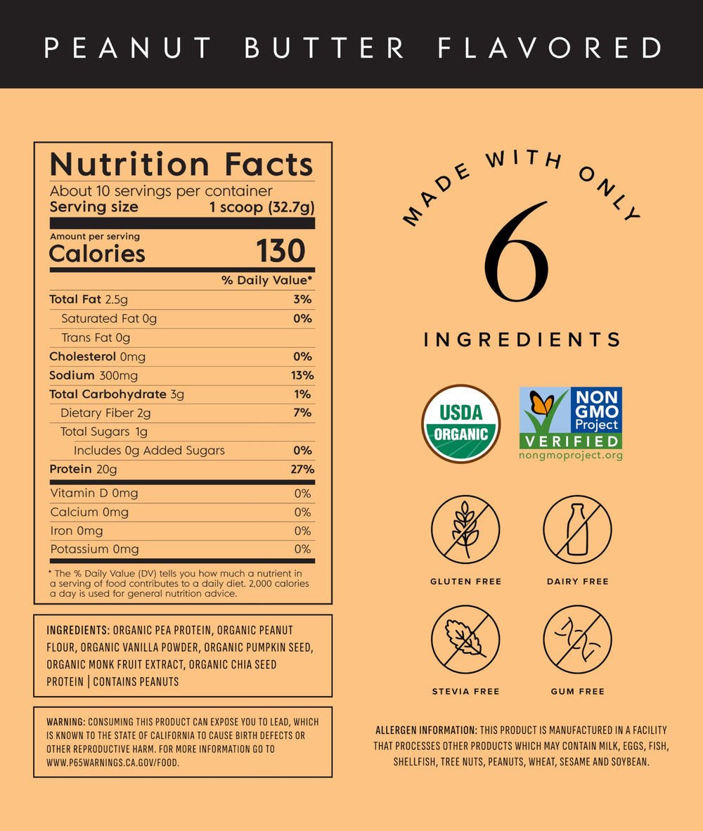 Truvani organic certification label on the powder jar signals clean ingredients.