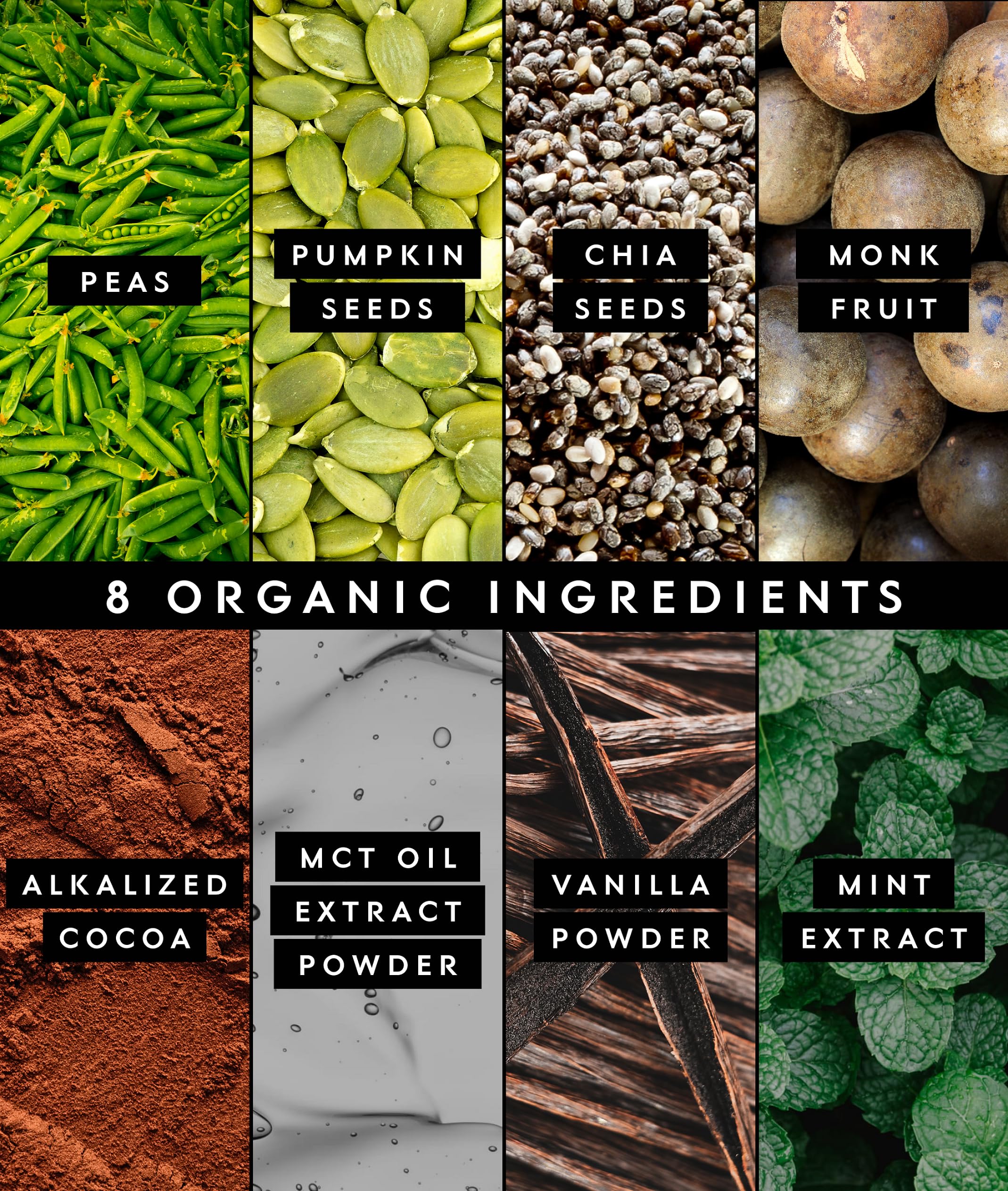 Truvani container closeup shows organic ingredients and clean label