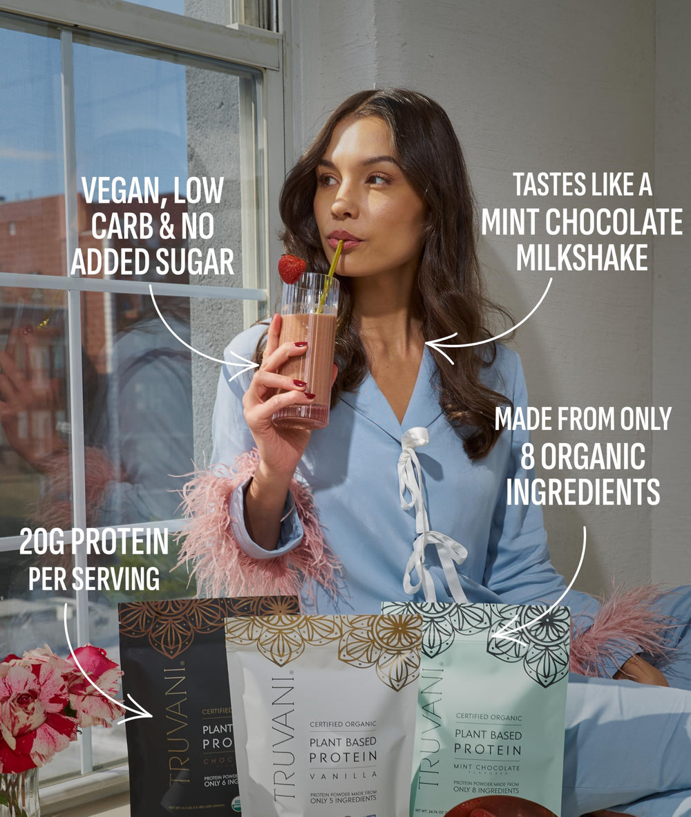 Truvani mint chocolate shaker demonstrates quick, dairy-free shakes