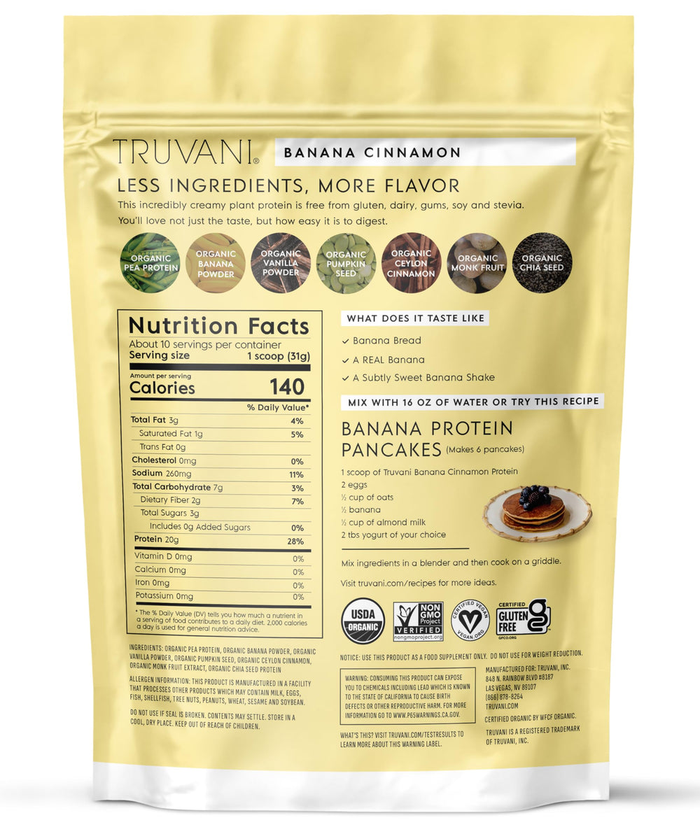 Balanced post-workout smoothie using Truvani vegan protein powder.