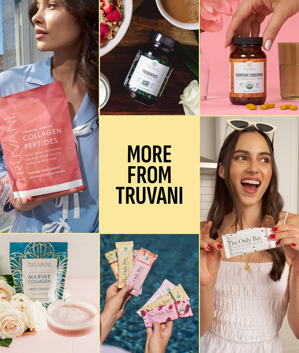 Truvani serving in glass shows creamy texture for plant-based protein.