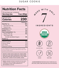 Truvani Sugar Cookie Bar four-pack back view with ingredients