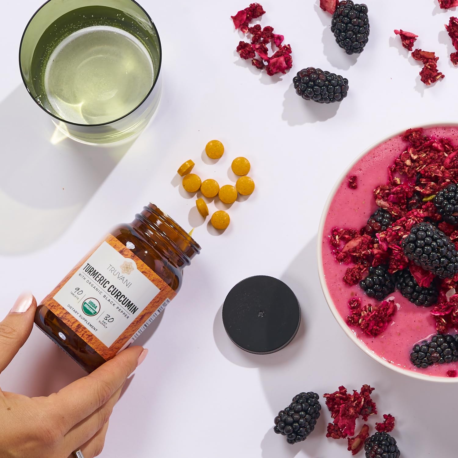 Truvani turmeric tea stir shown for easy infusion into tea rituals.