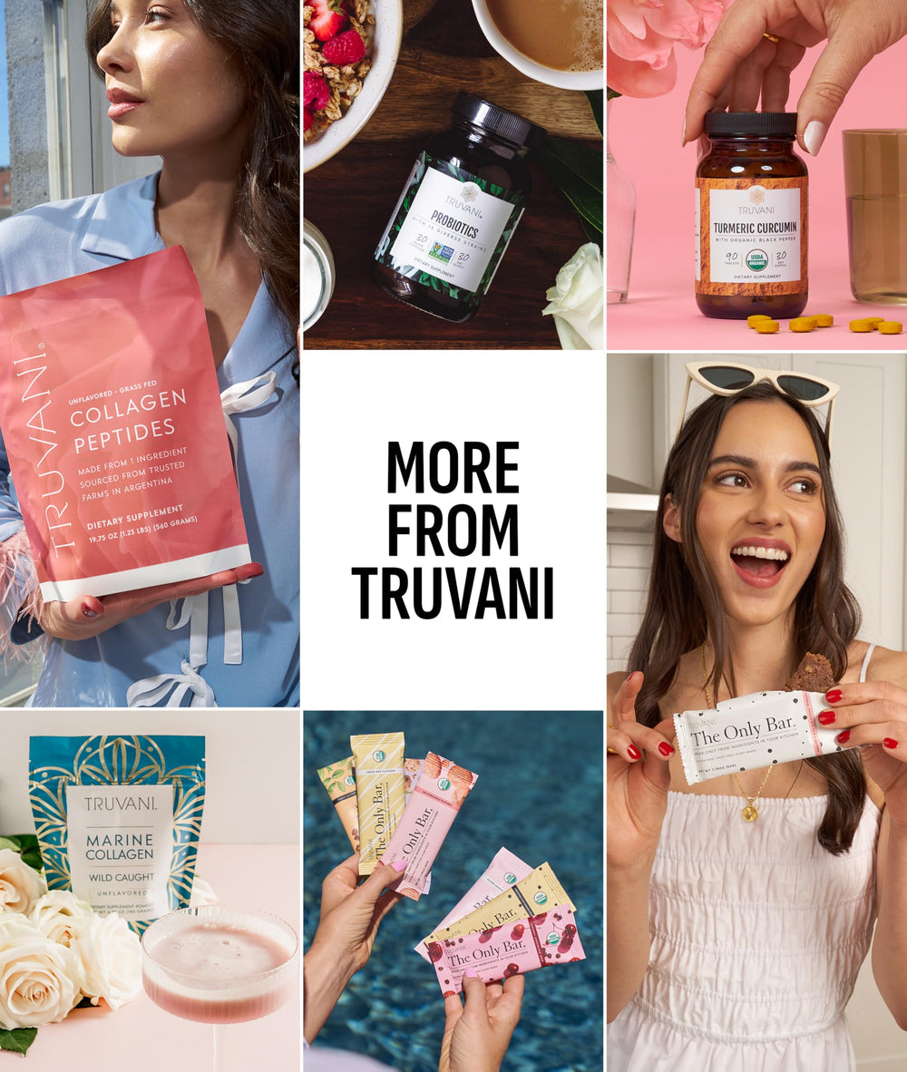 Scoop with Truvani Vanilla Pea Protein Powder supports precise measurements.