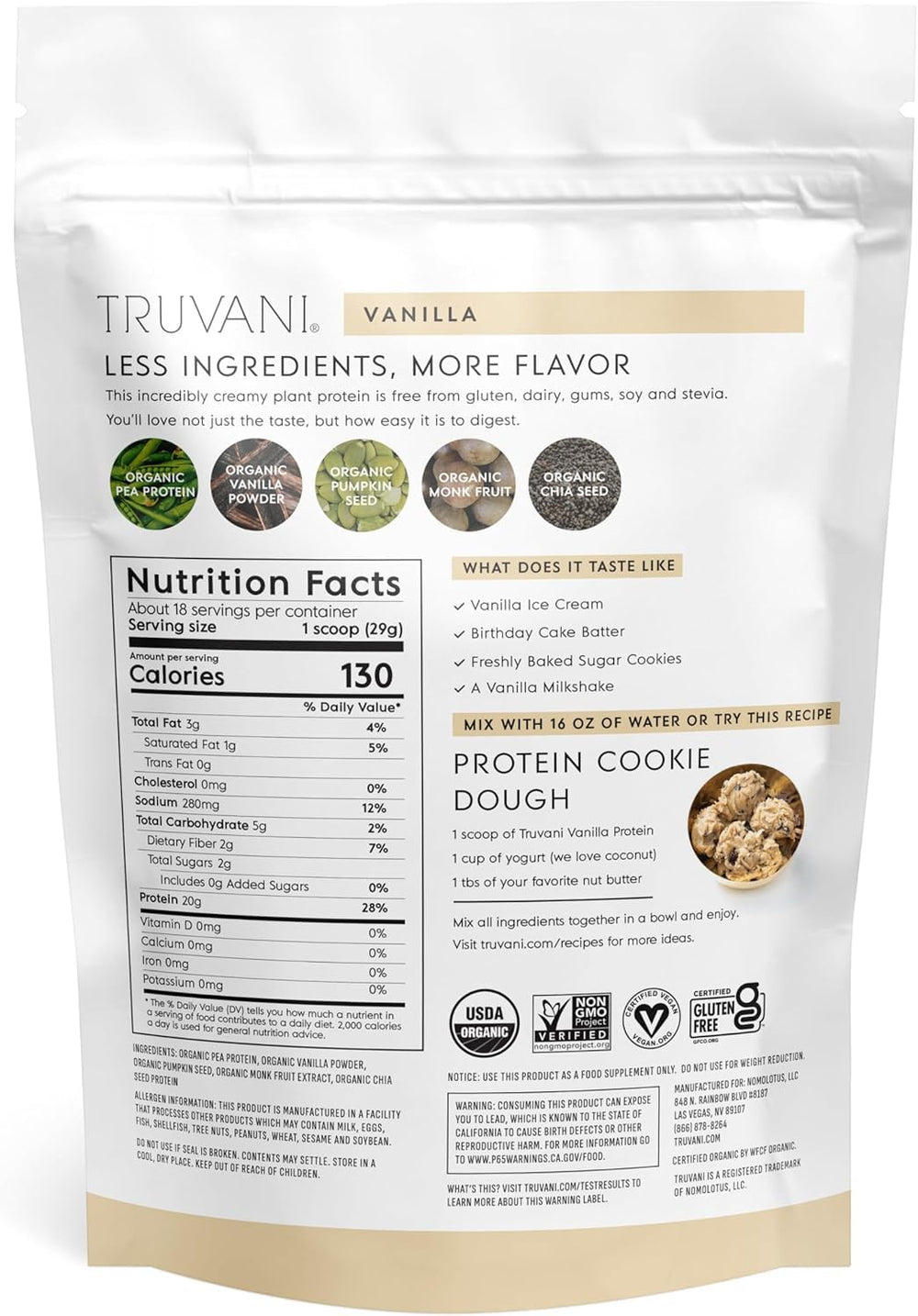 Vanilla aroma from Truvani powder invites flavorful, everyday protein use.
