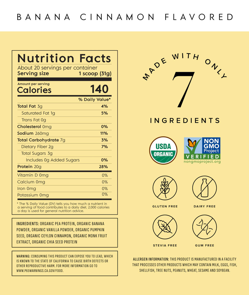 Truvani banana cinnamon protein powder shake blend for post-workout recovery