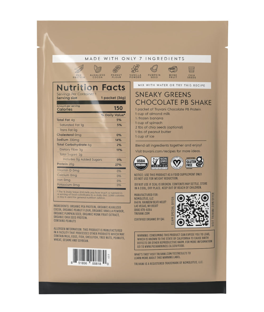 Nutrition facts label noting 120-140 calories per serving.