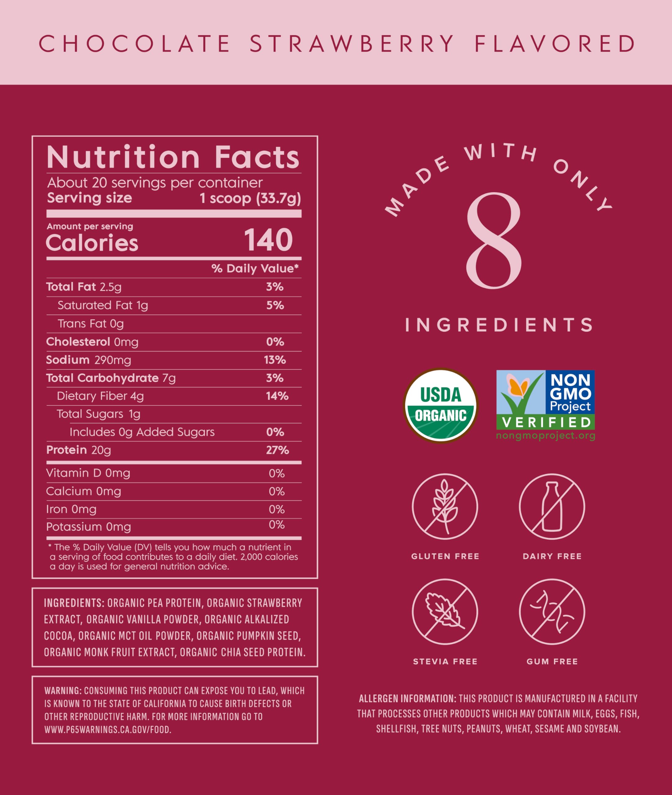 Truvani ingredients highlight peas, pumpkin seeds, and chia for a wholesome vegan blend.