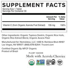 Truvani Vitamin C real-food ingredients highlight high absorption potential.