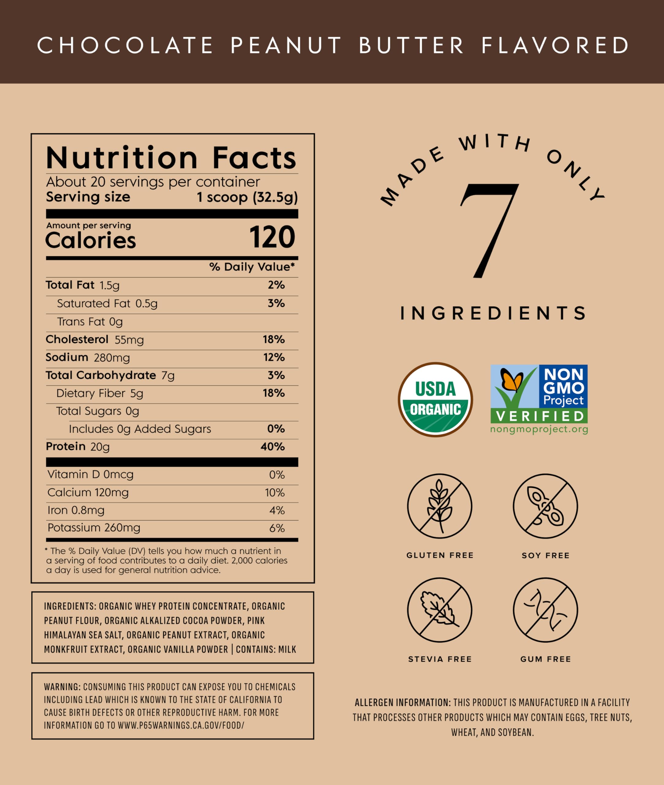 Scoop of Truvani whey showing 20 g protein per serving for workouts