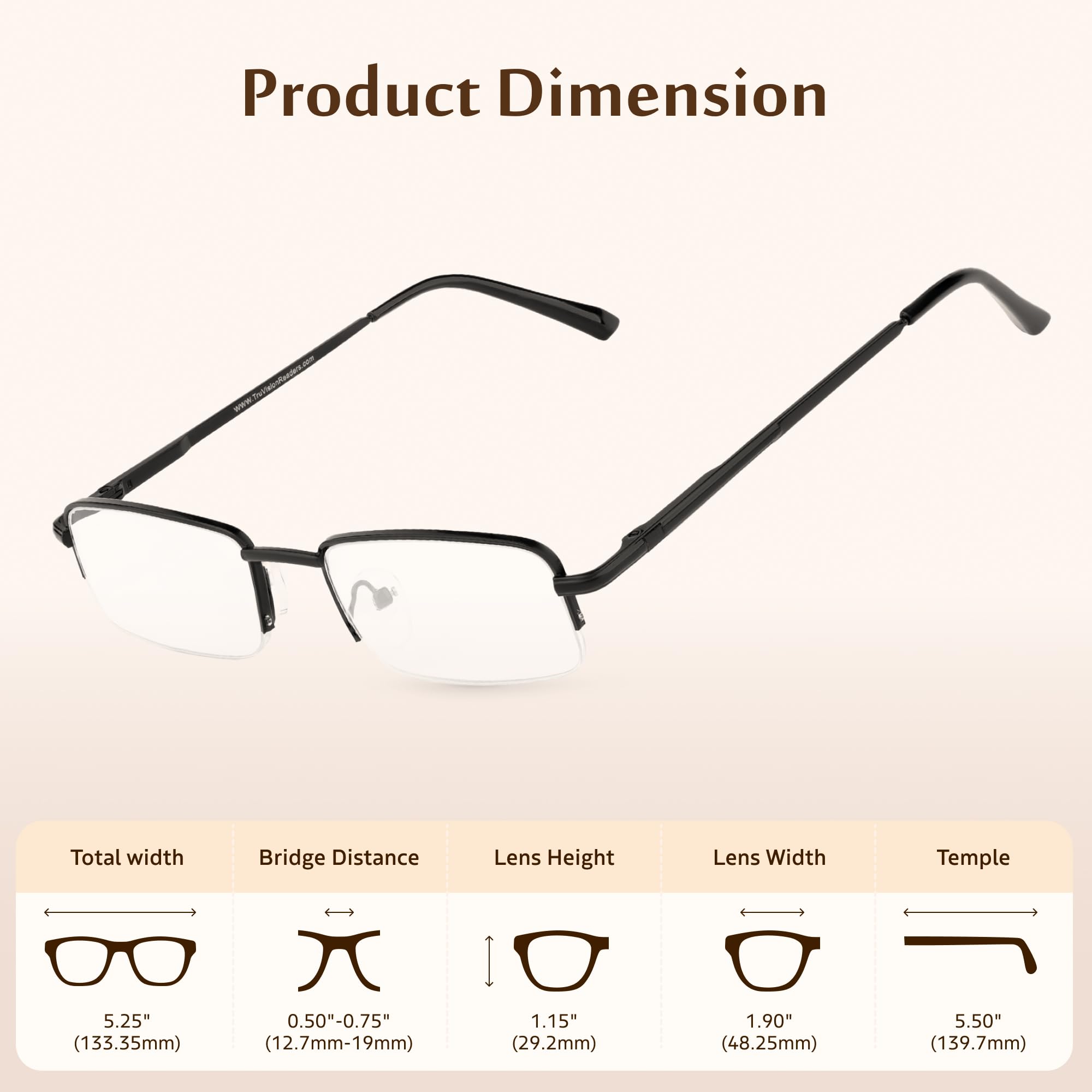 TruVision Readers 3-pack clear lenses for crisp visibility at screens and print.