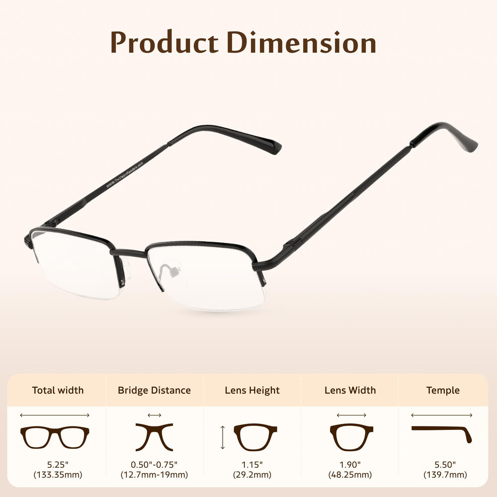 TruVision Readers 3-pack clear lenses for crisp visibility at screens and print.
