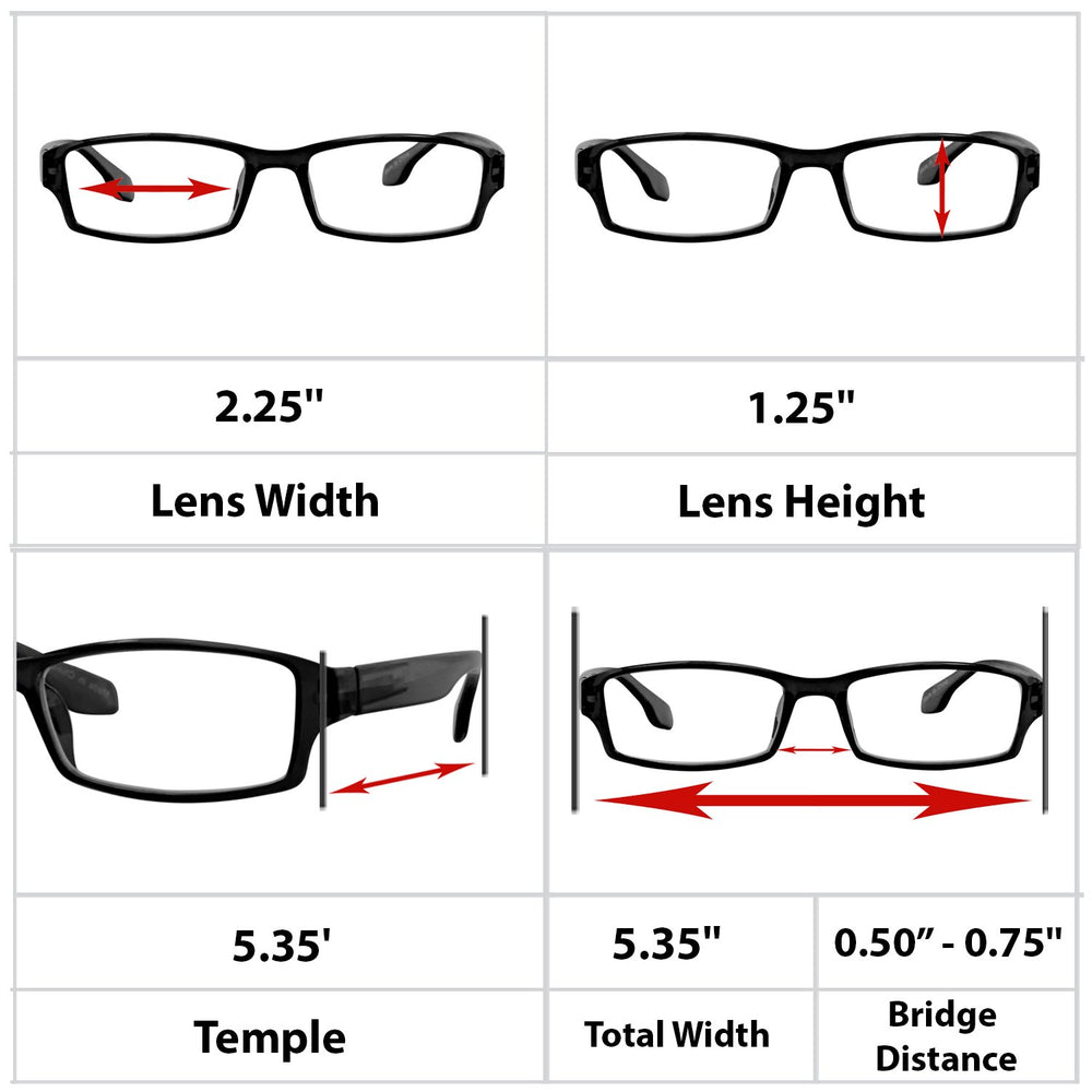 TruVision Readers 9501HP frame dimensions provide a snug universal fit.