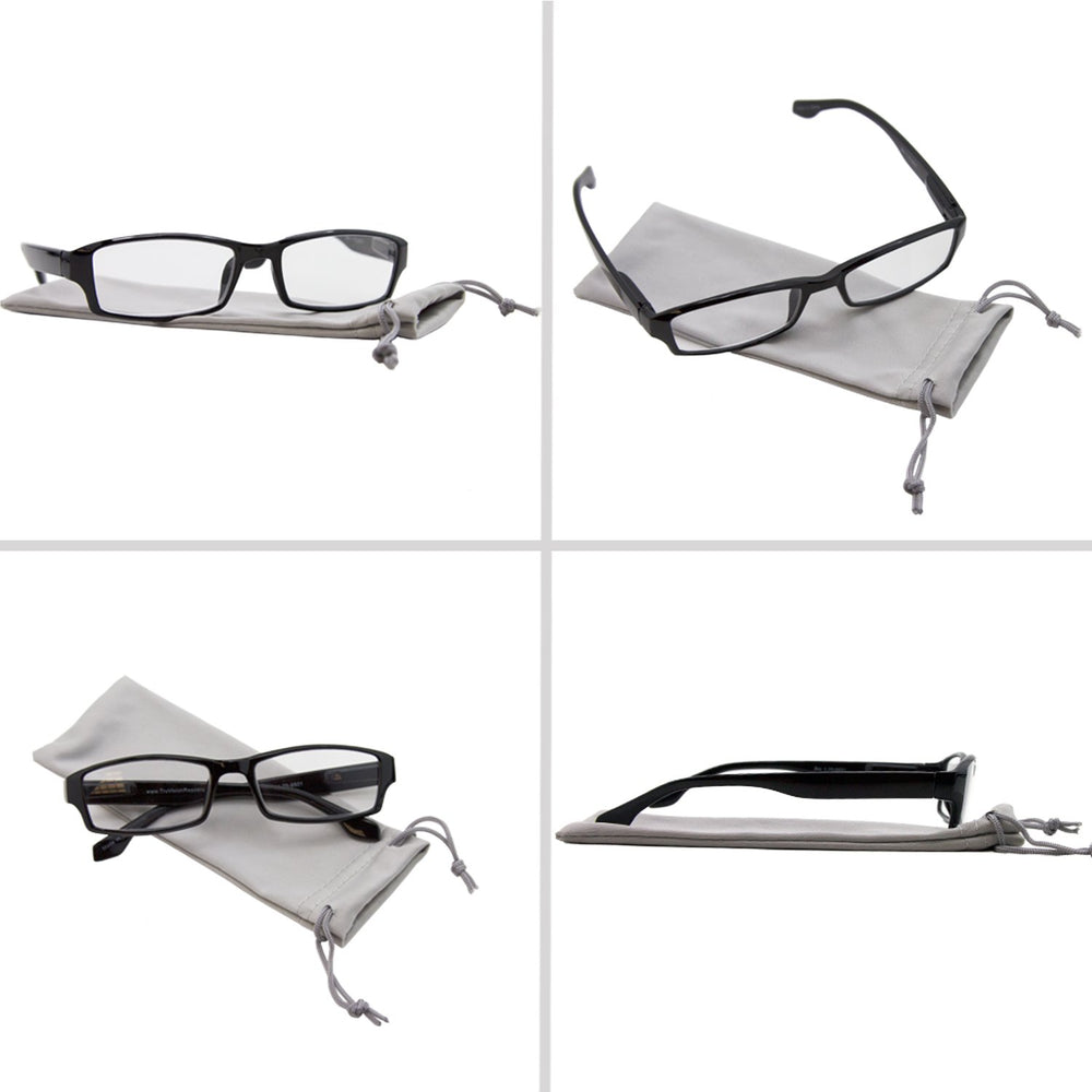 TruVision Readers 9501HP microfiber bag protects lenses during travel.