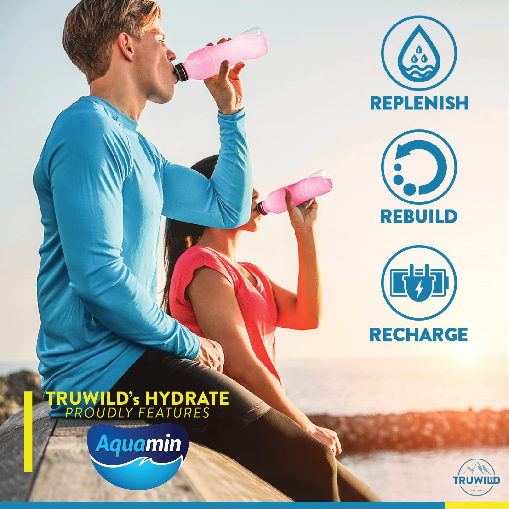 USA-made TruWild Hydrate container emphasizes clean ingredients