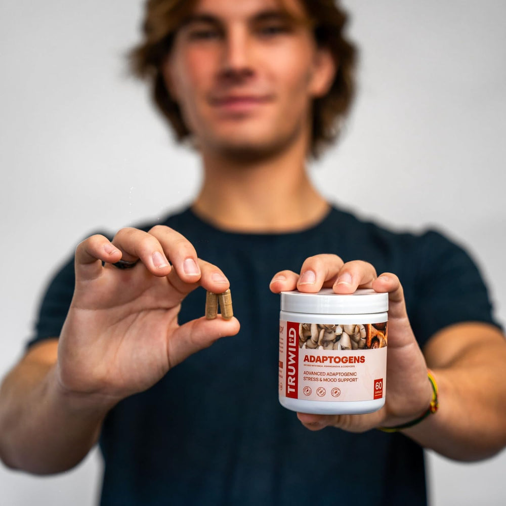 TruWild spoon with capsules suggesting quick intake
