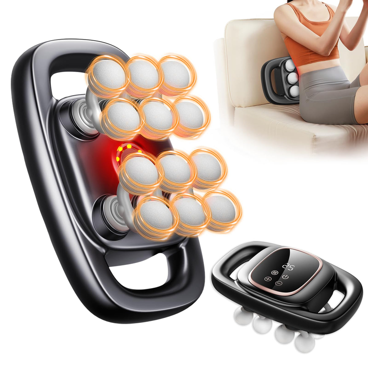 Trvtve 12-head massage gun with 3 modes for personalized relief.