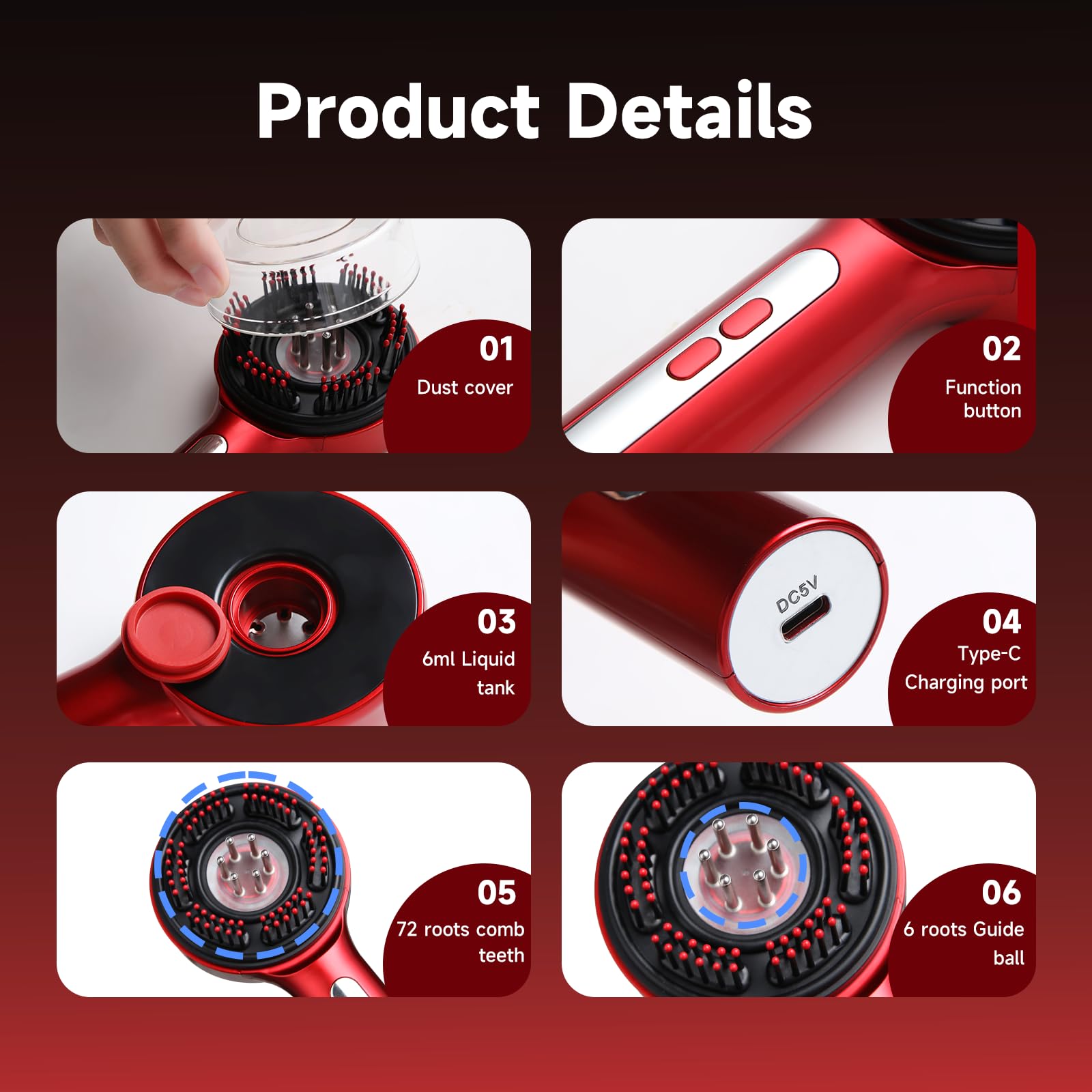Trvtve IPX7 waterproof head massager for wet or dry use.