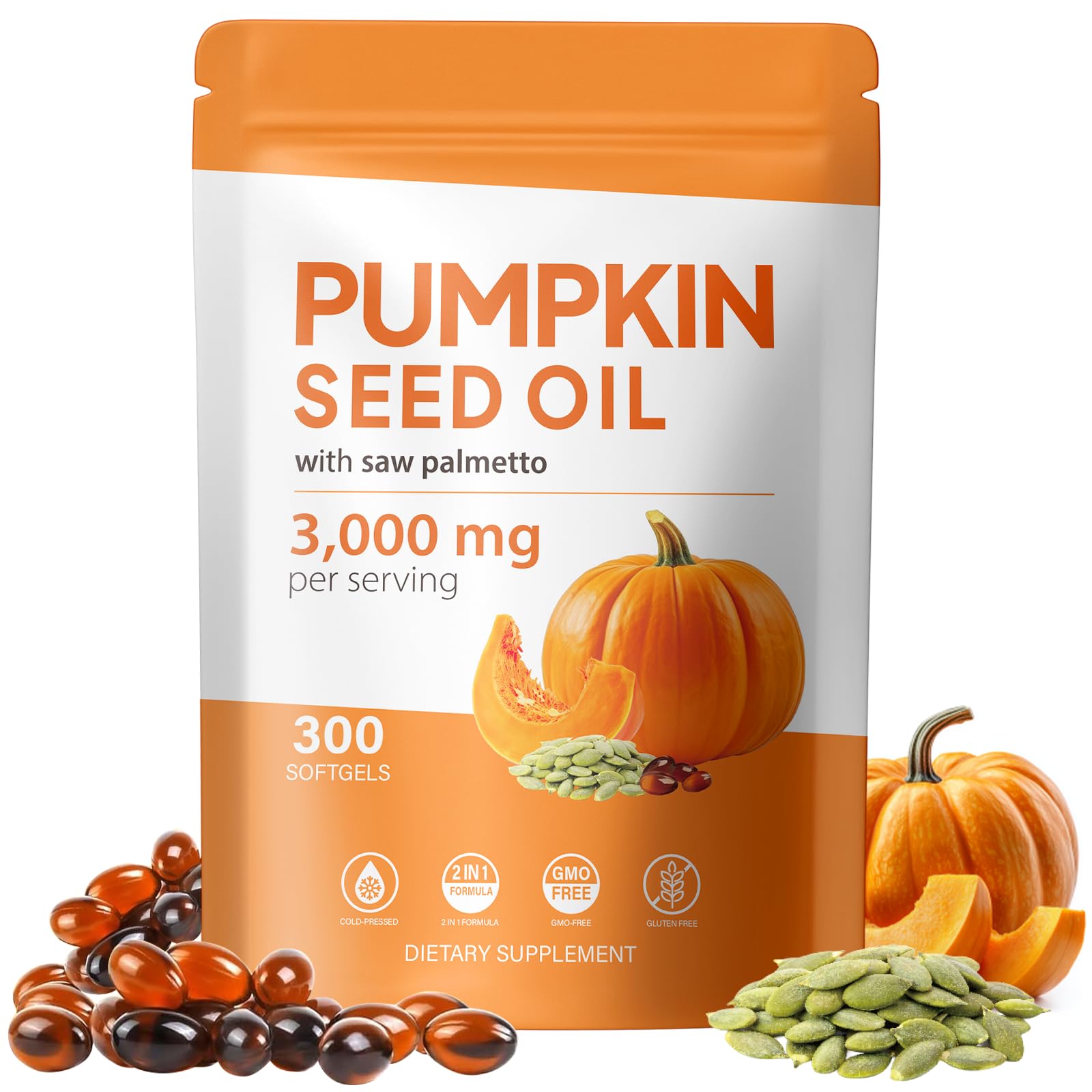 TTGUMMYAMAL pumpkin seed oil softgels bottle for daily support