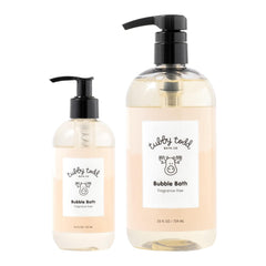 TUBBY TODD bubble bath bottle being pumped for kids, gentle hydration.