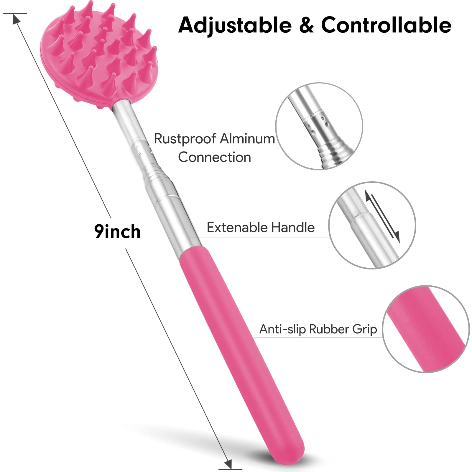 TUKUOS stainless steel handle with soft rubber grip for comfort