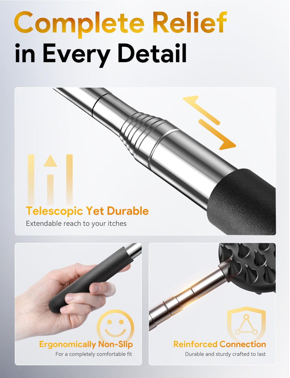 TUKUOS sturdy six-section handle with soft grip for secure handling