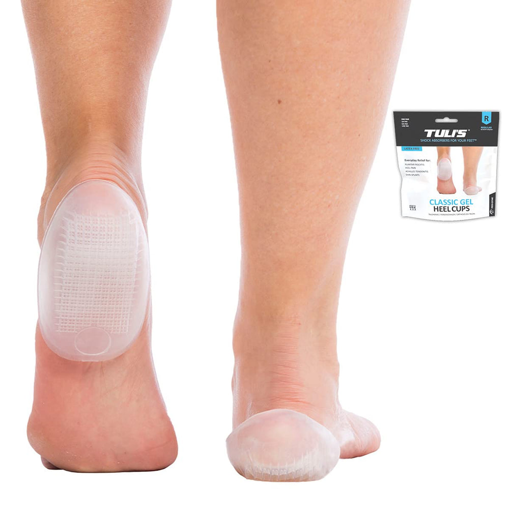 Tuli's Classic Gel Heel Cups offer cushioned heel support for all-day comfort in closed shoes.