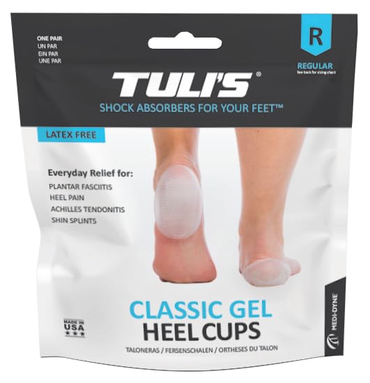 Tuli's gel heel cups absorb shock and reduce stress during long walks.