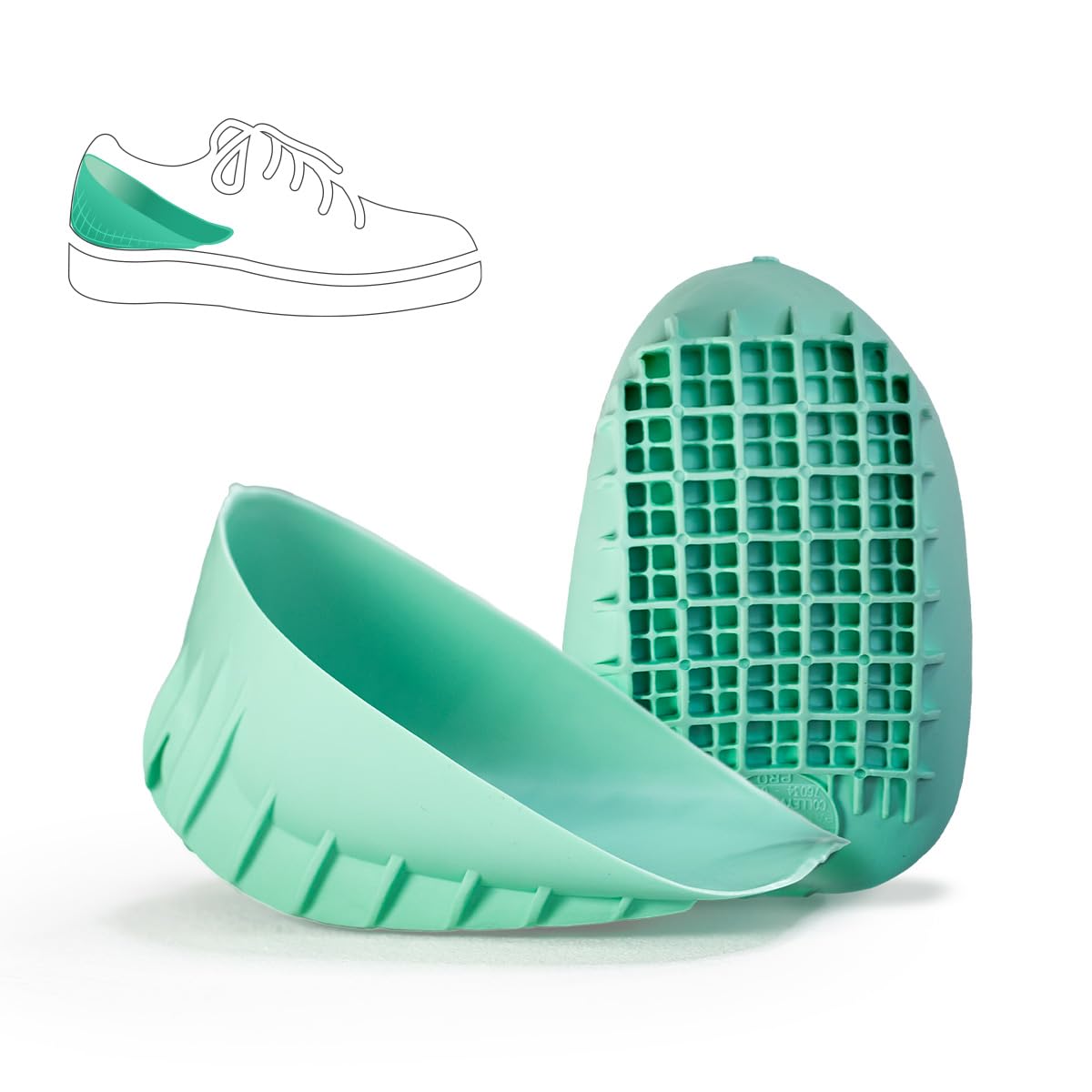 Tuli's Heavy Duty Heel Cups waffle-design provide enhanced shock absorption during walking.