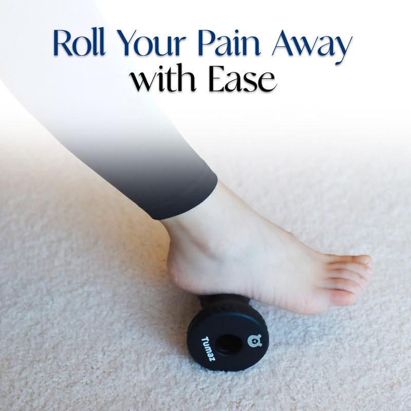 Tumaz foot roller easily fits in a bag for travel convenience.