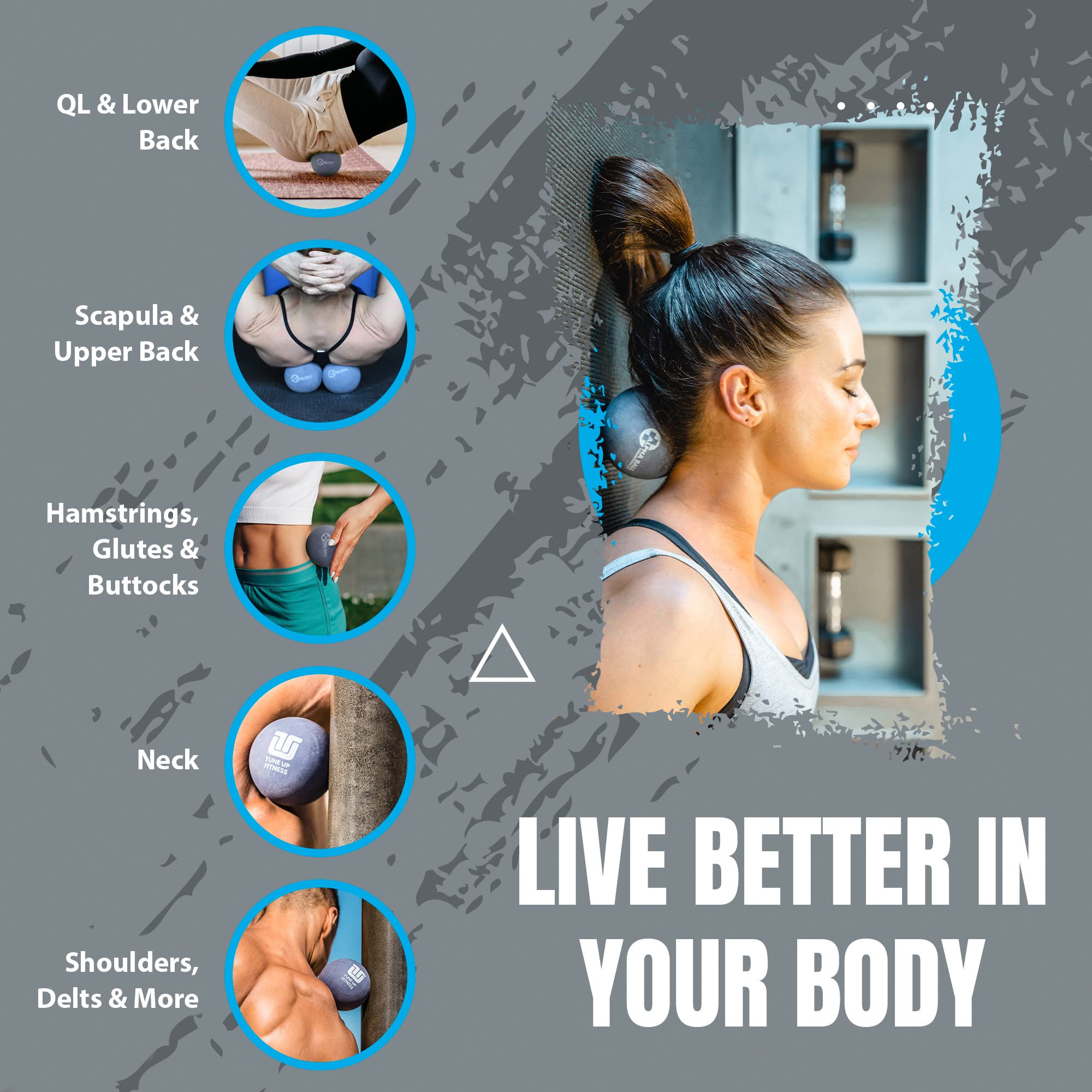 Tune Up Fitness Alpha Ball aids spine and joint movement for better range of motion.