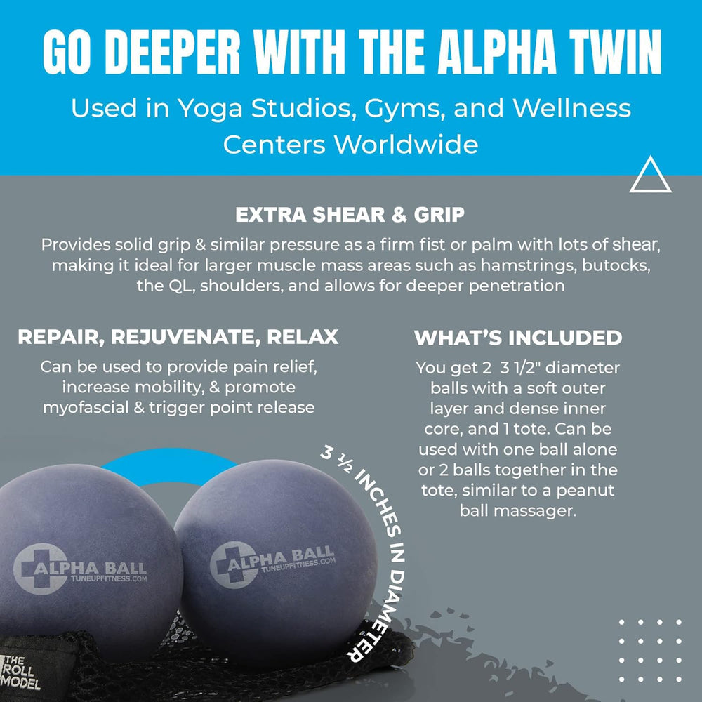 Two Tune Up Fitness Alpha balls used together for deep back and shoulder release.