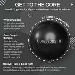 Coregeous Ball graphite inflated close-up, showing grippy surface and stable pressure for rolling.
