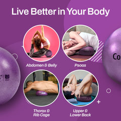 Tune Up Fitness Coregeous Ball during abdominal release for gentle self-massage.