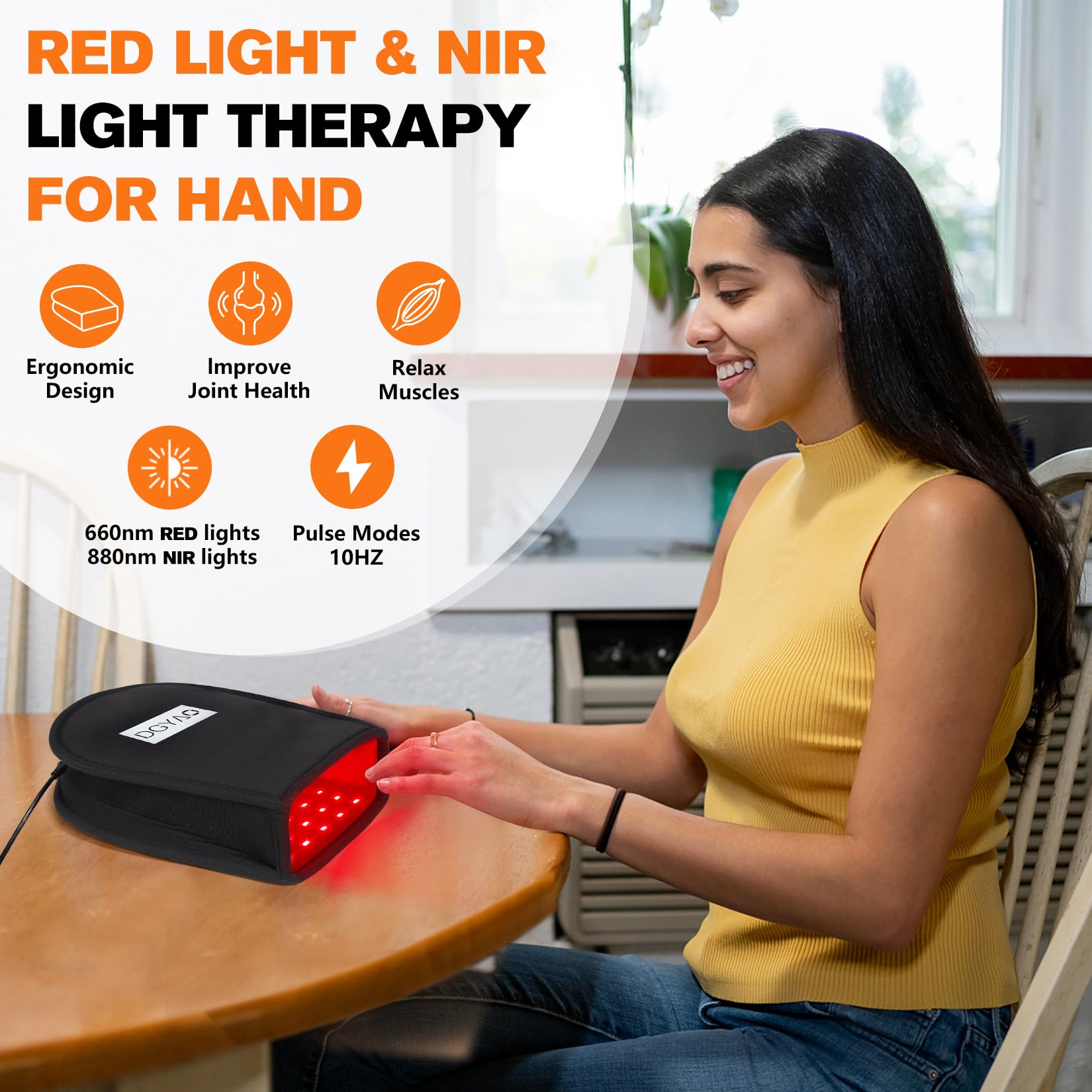 TUOB large hand coverage area supports fingers, palm, and wrist therapy.