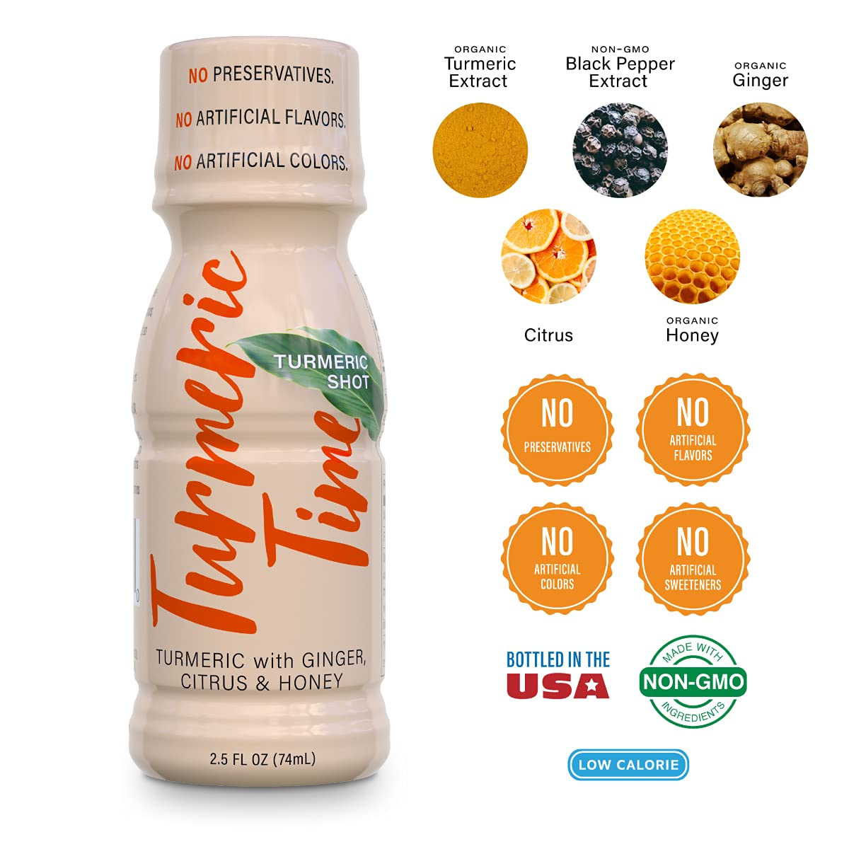 Turmeric Time ginger juice pour for bold flavor and digestion support.