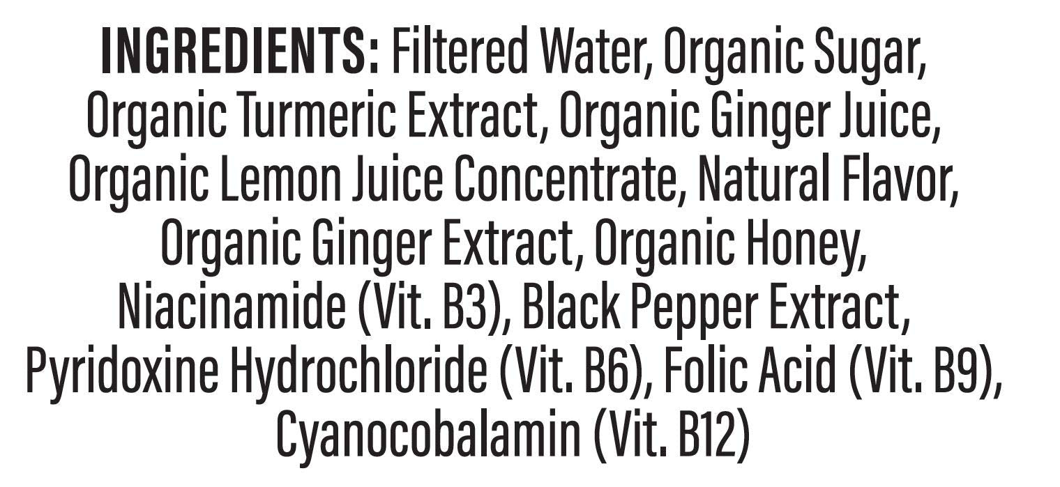 Turmeric Time lemon-honey liquid shows citrus flavor for refreshing taste.