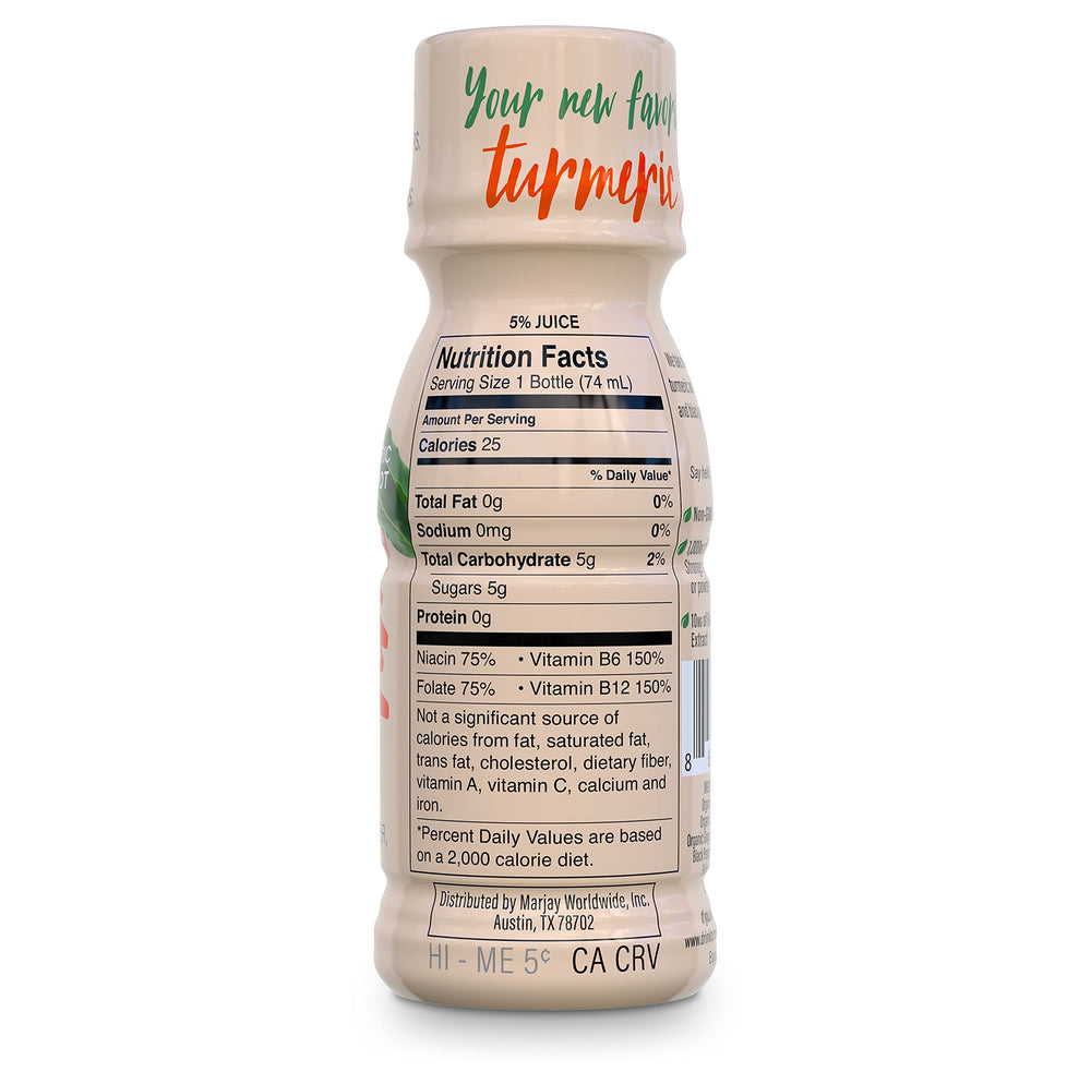 Turmeric Time preservative-free illustration emphasizes clean ingredients.